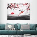Japanese Koi Fish Tapestries, Cherry Blossoms Asian Oriental Flower Branch Koi Fish Carp Tapestry Wall Hanging for Bedroom Living Room Office Decor 40"x30" by CozyNest Decor