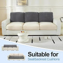 Large Backrest Cushion Covers Super Stretch Backrest Covers for 3 Cushion Couch Sofa, Couch Back Cushion Covers Featuring with Chenille Yarn (Softer Version, 3PC, Dark Grey) by CozyNest Decor