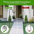 96" Shepherds Hooks for Outdoor with 7 Prongs Base, Heavy Duty Bird Feeder Pole for Hanging Lantern, Hummingbird Feeder, Shepherds Hook for Bird Feeders Outside,1 Pack by GreenHaven Gardens