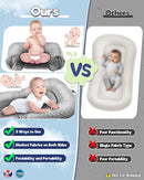 Baby Lounger Pillow : 3-in-1 Infant Lounger for Newborn 0-24 Months, Portable Tummy Time Mat for Home and Travel, Breathable & Soft Baby Seat for Baby, Babies Essentials Gifts, Grey by TinyTreasures Baby Boutique