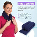 SunnyBay Microwave Heating Pad, Microwavable Heated Neck and Shoulder Wrap, Soothing Weighted Moist Heat or Ice Pack with Flaxseed and Lavender, FSA HSA Eligible, 26x5 Inches, 2.5 lbs, Navy Blue