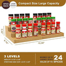 Spice Rack Organizer for Cabinet 2Pack, 3 Tier Expandable Bamboo Spice Storage, Great for Kitchen Cabinet, Cupboard,Pantry and More(Natrual) by CozyNest Decor