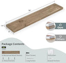 Floating Shelves | 8" Deep Rustic Reclaimed Barnwood Wall Hanging Shelves with Invisible Heavy-Duty Metal Bracket | Wall Mounted | Farmhouse Style | 36 inches, 2 PCs, Distressed Natural by CozyNest Decor