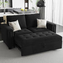 Belffin Modular Sectional Sleeper Sofa with Pull Out Couch Bed Modular Sleeper Loveseat Sectional Sofa Velvet Fabric for Living Room Apartment Black by CozyNest Decor
