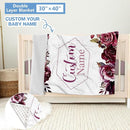 Personalized Crib Bedding Set for Girls, 5 Pcs Nursery Bedding Crib Sets, Soft Custom Flowers Baby Crib Set with Name, Double Layer Baby Bedding Set Customized Gifts for Infants Toddlers Kids by TinyTreasures Baby Boutique