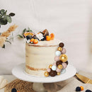 75 Pieces Cake Balls Topper Decorations Foam Cupcake Topper Mini Balloon Cake Topper Picks for Cake Deco Birthday Party Wedding（Brown Gold White Series） by TinyTreasures Baby Boutique