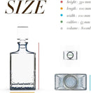 Glass Decanter with Airtight Geometric Stopper - Whiskey Decanter for Wine, Bourbon, Brandy, Liquor, Juice, Water, Mouthwash. Italian Lead-Free Glass (700ml/Crushed Ice) by CozyNest Decor