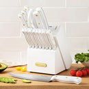 McCook® Knife Sets, White High Carbon Stainless Steel Kitchen Knife Sets with with Built-in Sharpener by CozyNest Decor