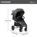 Mompush Nova Baby Stroller for Toddler, Infant & Newborn | Spacious Seat & Lie-Flat Mode | Compact One-Hand Fold, UPF 50+ Canopy & All-Wheel Suspension | Includes Rain Cover & Cup Holder, Green by TinyTreasures Baby Boutique