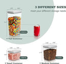 Pop Top Food Storage Containers, Leakproof Pantry Food Storage Containers, Kitchen Storage Containers with Lids Airtight 3-Piece - 3.5Qt/2.1Qt/1.3Qt by CozyNest Decor
