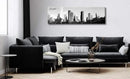 Black and White Wall Art Houston Skyline Canvas Print Picture Panoramic Cityscape Poster Decoration for Bedroom Office Home Decor Framed and Ready to Hang, 13.8"x47.3" by CozyNest Decor