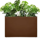 Galvanized Steel Planter Box-No Installation Required Metal Rectangular Block Long Box Planter Modern Outdoor Planters All-Weather Use with Drainage Holes for Patio/Porch, 36×24×12IN（Brown） by CozyNest Decor