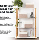 4 Pack Storage Baskets for Organizing, Woven Baskets for Shelves - Perfect for Toys, Books, Towels, and Clothes, Durable Gift Basket Bins Toy Storage, 12.7''Lx9''Wx7.8''H, Brown & White by CozyNest Decor