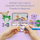 Crochet Kit for Beginners - Knitting Kit for Adults & Kids | Learn to Crochet Animals Frog Octopus Cow with Step-by-Step Video Tutorials by TinyTreasures Baby Boutique