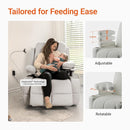 Rocking Chair Nursery with Adjustable Armrests, Electric Glider Recliner Nursing Chair for Breastfeeding, Power Swivel Recliner Chairs with USB Port and Storage, FSC Certified (Vanilla) by TinyTreasures Baby Boutique