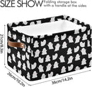 Storage Basket Bin Halloween Ghosts Organizer Basket Collapsible Shelf Basket Cube with handle for Nursery Bedroom Bathroom (white 24) by TinyTreasures Baby Boutique