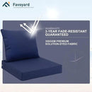 Favoyard Outdoor Seat Cushion Set 22 x 22 Inch Waterproof & Fade Resistant Patio Furniture Cushions with Removable Cover Deep Seat & Back Cushion with Handle and Adjustable Straps for Chair Sofa Couch by GreenHaven Gardens