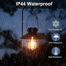 pearlstar Solar Lanterns Outdoor Metal Solar Powered Hanging Lights Waterproof for Wall Yard Garden Patio Garage Balcony Porch Fence Decor, Warm White Edison Bulb,with Wall Mount Kit（Black-1pack） by GreenHaven Gardens