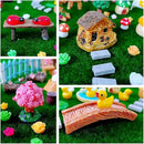 100 Pcs Miniature Fairy Garden Accessories Mini Landscape, Resin Micro Buildings Structures Tiny Animals Figurines by GreenHaven Gardens