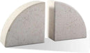 Marble Bookend for Shelves, Non-Skid Bookends for Heavy Books, Heavy Duty Book Stopper for CDs, Luxury Book Shelf Holder, Quarter Circle Design Book Ends Decorative, Moleanos Beige, Set of 2 by CozyNest Decor