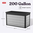 Keter Denali 200 Gallon Resin Large Deck Box with Double Wall 20mm Panels - Paintable and Drillable-Organization and Storage for Patio Furniture and Outdoor Items, Grey & Black by GreenHaven Gardens