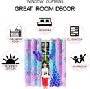 Mermaid Curtain Panels for Girls Room 2Pcs, Pink Cartoon Blackout Curtains 84 inch Length for Girls Bedroom Nursery Room Grommet Top Thermal Insulated Curtains, Dinosaur Print, 82" x 84" by TinyTreasures Baby Boutique