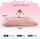 Hobestluk 3 in 1 Bean Bag Chair Giant Bean Bag Chairs for Adults with Ripple Cover Convertible Bean Bag Floor Cushion with Machine Washable Cover for Living Room (Ripple Pink) by CozyNest Decor