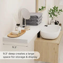 Fun Memories White Floating Shelves 36 Inch Long, 9 Inch Deep Wall Shelves Set of 2, 36 x 9 Floating Shelf for Wall, Rustic Wood Floating Shelves for Kitchen, Living Room, Bedroom by CozyNest Decor