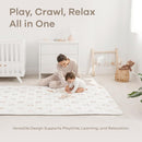 Comfy Cubs Rectangle Kids Play Mat - Large 60 x 96 inches Soft Quilted Baby Floor Mat with Non-Slip Bottom - Plush Design for Toddlers' Playtime and Relaxation - Comfortable and Durable - Rainbow by TinyTreasures Baby Boutique