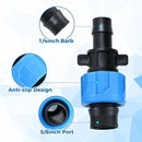 50 Pcs Drip Irrigation Connector, Drip Tape Fittings, Drip Tape Connector Tubing Coupling Barbed Locking Fitting Kit for 5/8" Drip Tape Sprinkler, 1/4" Barb Drip Irrigation Tools by GreenHaven Gardens