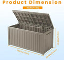 200 Gallon Lockable Resin Deck Box, Waterproof & UV-Resistant Outdoor Storage Box for Outdoor Cushion Storage, Garden Tools & Pool Accessories Storage, Gray by GreenHaven Gardens