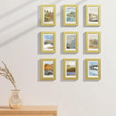 Vittanly 4x6 Picture Frames Set of 9, Shatter Resistant Plexiglass, Display 3.5x5 Pictures with Mat or 4x6 without Mat, Photo Frames for Wall or Tabletop, Engineered Wood, Gold by CozyNest Decor