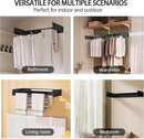 FOCHIER F Laundry Drying Rack Wall Mounted Clothes Drying Rack Collapsible with 5 Aluminum Rods and Drilling Template Long Screwdriver Bit 60 lbs Capacity (Black, 23.6“) by CozyNest Decor