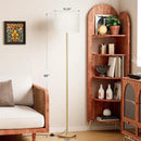 Ambimall 60'' Modern Floor Lamp with Shade, Tall Lamps for Living Room, Bedroom, Office, Dining Room, Beige Shade with Gold Pole(Without Bulb) by CozyNest Decor