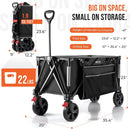 Overmont 150L Wagons Carts Foldable - Large Capacity Folding Collapsible Wagon Cart for Grocery Camping Utility Gardening Sports Travelling- 330lbs Load by GreenHaven Gardens