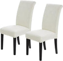Joccun Chair Covers for Dining Room Set of 2, Dining Chair Slipcovers Stretch Dining Room Chair Covers Seat Protector,Washable Parsons Chair Cover for Home,Hotel,Banquet(Ivory,2 Pack) by CozyNest Decor