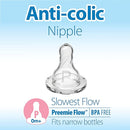 Dr. Brown's Natural Flow Anti-Colic Options+ Narrow Baby Bottle, 2 oz/60 mL, with Preemie Flow Nipple, 0m+, 4 Pack by TinyTreasures Baby Boutique
