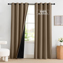 NICETOWN 100% Blackout Curtains 84 inch Long for Bedroom, Total Blackout Thermal Insulated Grommet Long Window Curtains 2 Panels Set, 2 Panels, Khaki, 52 inch Wide by TinyTreasures Baby Boutique