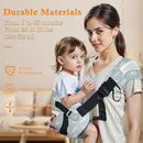 Baby Carrier Newborn to Toddler-Adjustable Baby Sling Carrier,Toddler Carrier for 25-60lbs,Comfortable Baby Sling for Hands-Free Carrying (Ash Feather) by TinyTreasures Baby Boutique