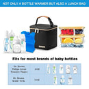 Insulated Bottle Bag with Ice Pack Fits 4 Large Baby Bottles Up to 5 Ounce, Cooler Bag Great for Nursing Mom Daycare-Black by TinyTreasures Baby Boutique