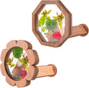 Natural DIY Kaleidoscope Kit, New Wooden Magic Rotating Kaleidoscope Making Set for Nature Lovers, Best Gift, Outdoor Classic Handmade Education Toys (2 Pcs Normal+Flower) by TinyTreasures Baby Boutique