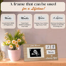 Brown Ultrasound Sonogram Picture Frame with Milestone Tracker – Elegant Wooden Keepsake for Expecting Parents – Nursery Décor Gift for New Moms – Countdown Tiles Included – 12" x 6" Design by TinyTreasures Baby Boutique