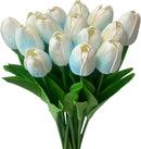 15 Pcs Fake Tulips Artificial Flowers Real Touch PU Faux Flowers Tulip Stems for Wedding Bouquet Floral Arrangement Home Party Office Decorations Mother's Day by CozyNest Decor