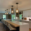 Oil Rubbed Bronze Pendant Lights Kitchen Island - Clear Glass Pendant Light Fixture Multiple Stems Rods 3 Units 12 Inch 3 Units 4 Inch (1 Pack Oil Rubbed Bronze Downrod) by CozyNest Decor