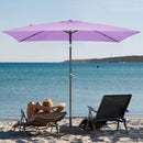JEAREY 6.5x10 ft Rectangular Patio Umbrellas Outdoor Market Umbrella with Push Button Tilt and Crank, Rectangle Table Umbrella 6 Sturdy Ribs UV Protection for Pool Garden Backyard Deck, Taro Purple by GreenHaven Gardens