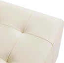 Adeco Faux Leather Storage Ottoman with Hinged Lid, 17.5 Inch High Cream White Square Cube Foot Stool with Storage, Upholstered Vanity Stool with Solid Wood Legs for Living Room, Bedroom, Dorm by CozyNest Decor
