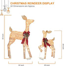 2 Pcs Reindeer Christmas Decoration, Xmas Lighted Golden Shimmering Doe and Fawn Display Set with 105 Warm White Lights for Yard Lawn Indoor Outdoor by CozyNest Decor