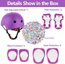 Kids Bike Helmet with Knee Elbow Wrist Pads Guards,Pink,for Ages 2-3-5-8-14,Sports Bicycle,Skate Scooter,Rollerblading with Unicorn Sticker by TinyTreasures Baby Boutique