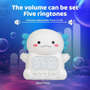 Axolotl Alarm Clock with Night Light for Kids, Rechargeable Silicone Lamp Time to Wake Clock Cute Animal Tabletop Lamp, Perfect Sleep Companion for Boys Girls, White by TinyTreasures Baby Boutique