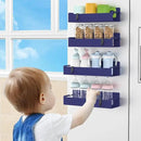 4 Pack Magnetic Spice Rack Organizer for Refrigerator and Oven, Dark Blue Fridge Organizers and Storage for Kitchen by CozyNest Decor